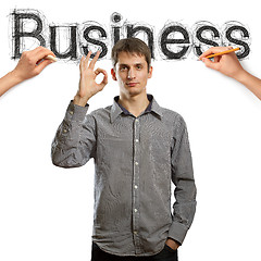 Image showing sketch word business with businessman