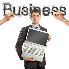 Image showing sketch word business with businessman