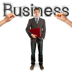 Image showing sketch word business with businessman