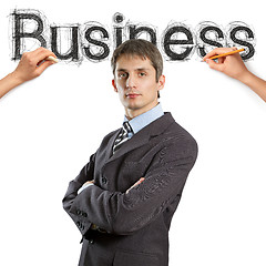 Image showing sketch word business with businessman