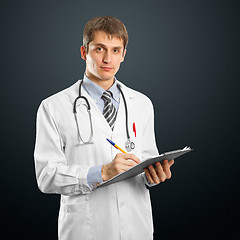 Image showing young doctor man with stethoscope