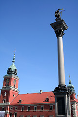 Image showing Royal Palace in Warsaw and the Column of King Sigmundus