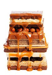 Image showing Sweets and nuts with caramel