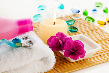 Image showing All for relaxation in bathroom