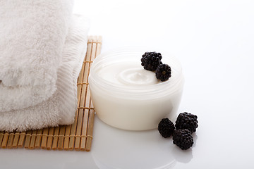 Image showing Beauty with blackberry cream