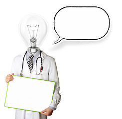 Image showing doctor with empty board with thought bubble