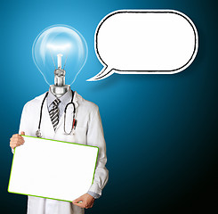 Image showing doctor with empty board with thought bubble