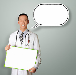 Image showing doctor with empty board with thought bubble