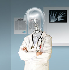 Image showing doctor with lamp-head