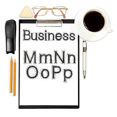 Image showing abstract business background with alphabet