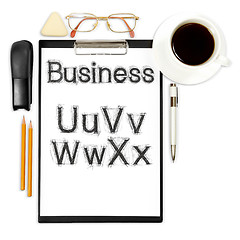 Image showing abstract business background with alphabet