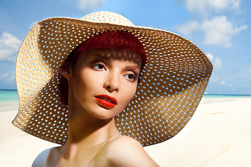 Image showing Portrait on the beach