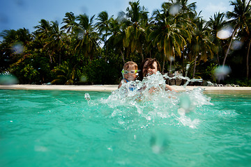 Image showing Happy splashing