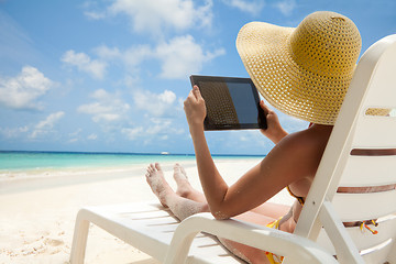 Image showing Tablet computer - nice to have thing on vacation