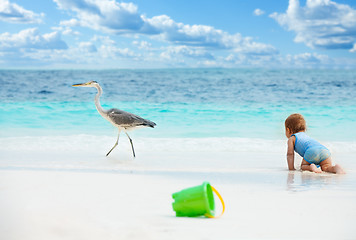 Image showing Fun baby games on the beach