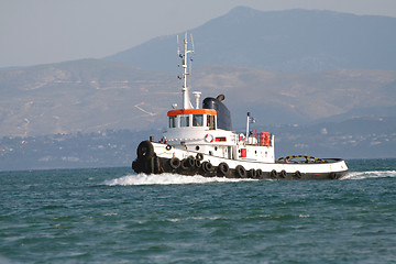 Image showing Tug boat sailing