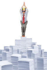 Image showing Jumping in the paperwork