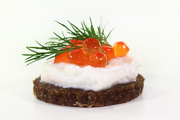 Image showing Canape with caviar