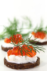 Image showing Canape with caviar