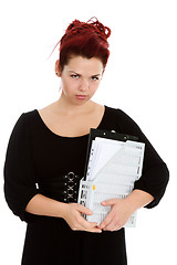 Image showing Young woman with folder of documents