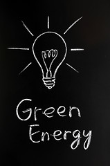 Image showing Light bulb,green energy