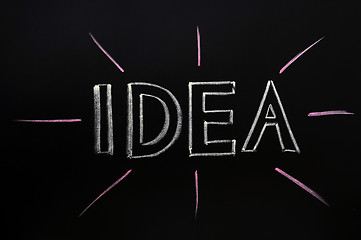 Image showing Idea written with chalk