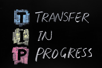 Image showing TIP acronym,transfer in progress
