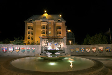 Image showing Confederation Fountain in Victoria BC with Code of Arms