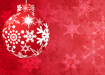 Image showing Christmas Red Ornament with Snowflakes Pattern