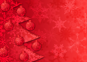 Image showing Christmas Tree with  Ornaments and Snowflakes Pattern