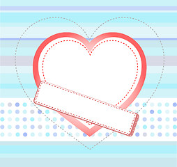 Image showing Blue love card with Wedding heart, vector invitation card