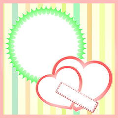 Image showing Two paper hearts background, saint valentines vector