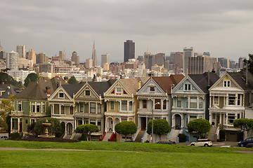 Image showing Painted Ladies Row Houses and San Francisco Skyline