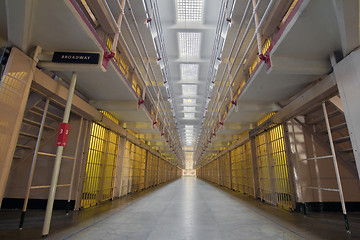 Image showing Alcatraz Island Prison Broadway Cell Block