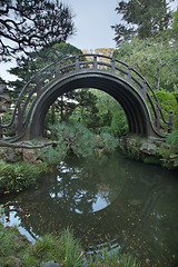 Image showing Wooden Bridge at Japanese Garden in San Francisco