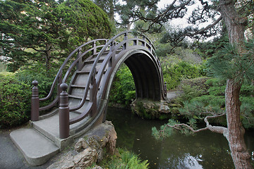 Image showing Wooden Bridge at Japanese Garden in San Francisco 2
