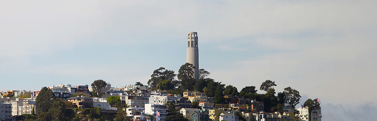 Image showing Coit Tower on Telegraph Hill Panorama