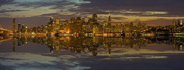 Image showing San Francisco Skyline at Sunset Panorama