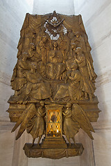 Image showing Roman Catholic Mary Assumption with Apostles Sculpture