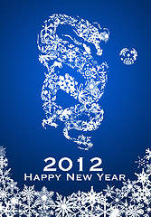 Image showing 2012 Chinese Year of the Dragon Snowflakes