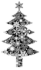 Image showing Christmas Tree with Snowflakes Pattern