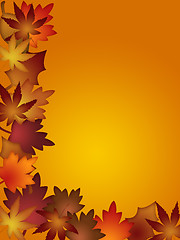 Image showing Colorful Fall Leaves Border