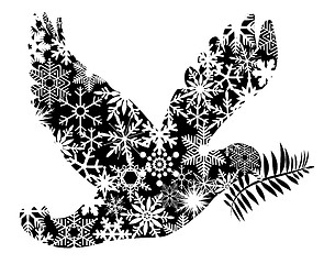 Image showing Christmas Peace Dove Silhouette