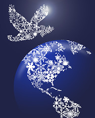 Image showing Christmas Peace Dove On Earth