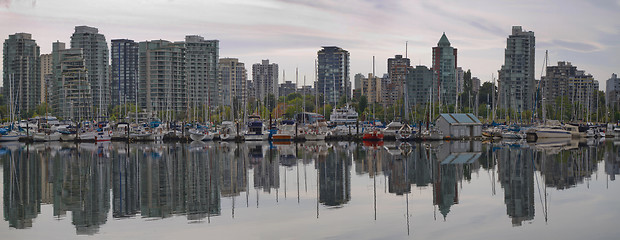 Image showing Reflection at Vancouver BC Waterfront Marina