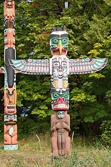 Image showing Thunderbird House Post Totem Pole