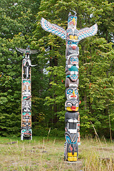 Image showing House Posts Totem Poles