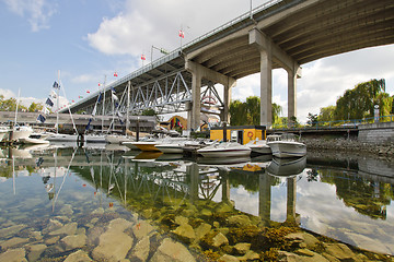 Image showing Marina under the Granville Street Bridge Vancouver BC