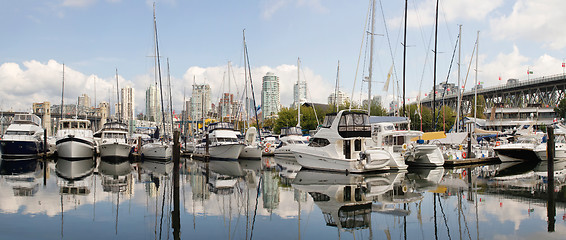 Image showing Granville Island Marina in Vancouver BC Panorama