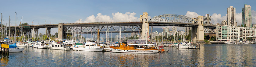 Image showing Burrard Street Bridge by Fishermen's Wharf in Vancouver BC